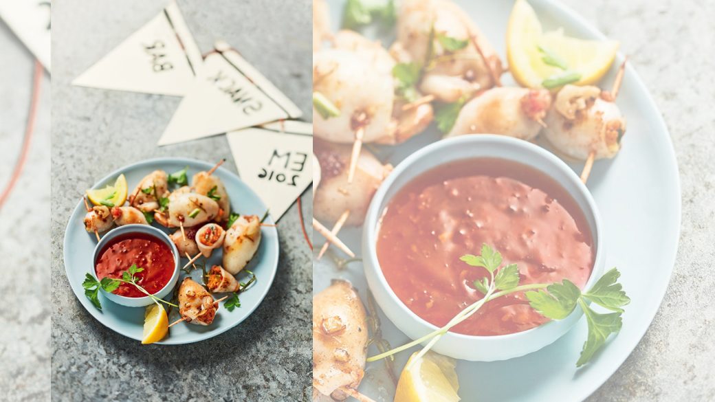 Gefüllte Calamari mit Knoblauch und Zucchini - maxima