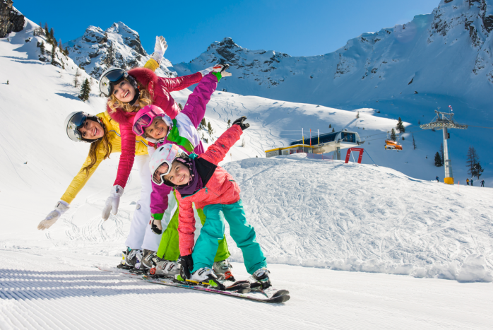 Skifahren Familie