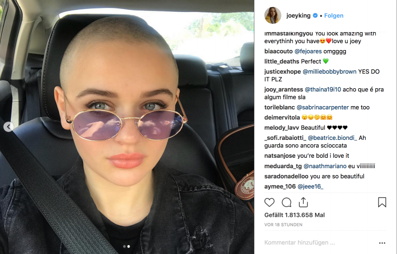 Warum Sich Schauspielerin Joey King Den Kopf Kahl Rasierte